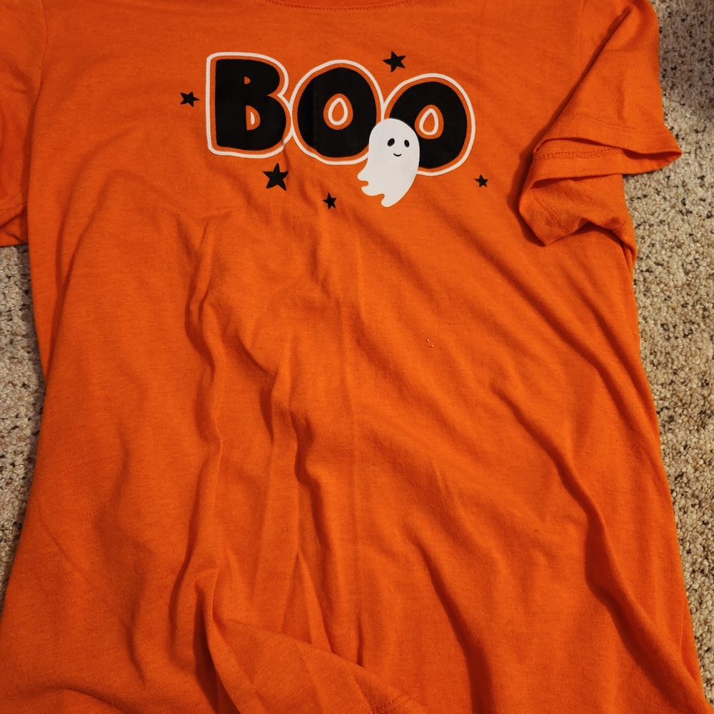 Orange 'Boo' Graphic T-Shirt